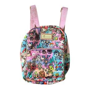 tokidoki Pink Mini Backpack Multicolor Pink Kawaii Character Print